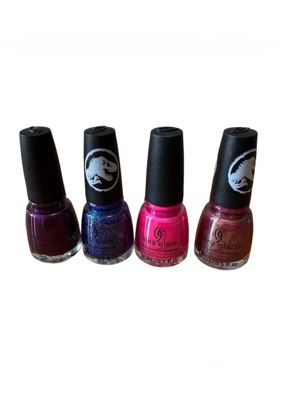 China Glaze Nail Polish Lot of 4 Beach Cruise Purple Fiction &2 Jurassic Colors